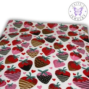 Handmade Book/Kindle Sleeve with a Chocolate Covered Strawberries Fabric